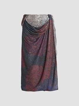 Maison Margiela Women's Sequined Draped Midi Skirt