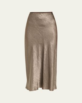 Maison Margiela Wrinkle Satin Midi Skirt