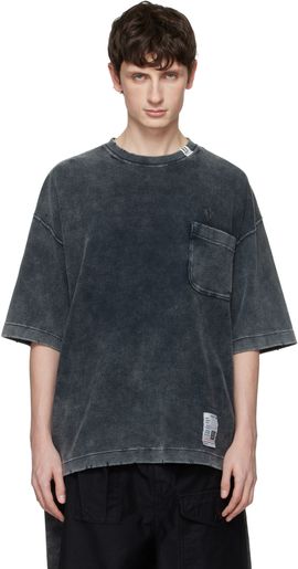Maison MIHARA YASUHIRO Maison MIHARA YASUHIRO Black Bleached Thermal T-shirt
