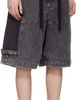 Maison MIHARA YASUHIRO Maison MIHARA YASUHIRO Black Cotton Satin Cargo Shorts - 2