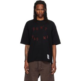 Maison MIHARA YASUHIRO Maison MIHARA YASUHIRO Black 'Don't Tag Me' Flocky Print T-shirt