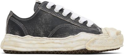 Maison MIHARA YASUHIRO Maison MIHARA YASUHIRO Black 'Hank' OG Sole Shrink Leather Low-Top Sneakers