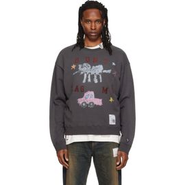 Maison MIHARA YASUHIRO Maison MIHARA YASUHIRO Black Printed 'Kids Doodle' Sweatshirt