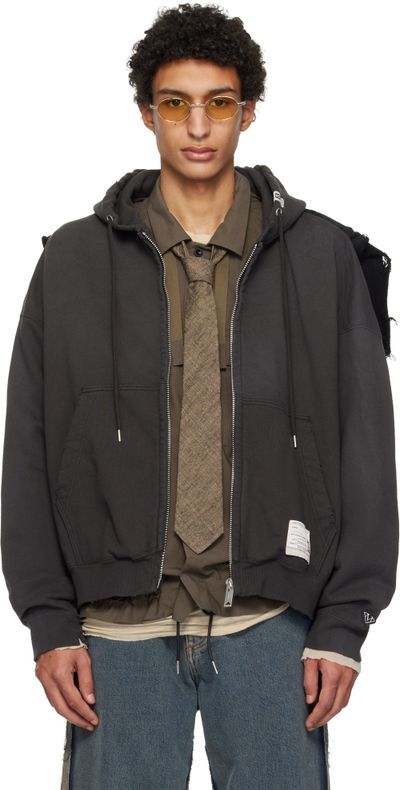 Maison MIHARA YASUHIRO Maison MIHARA YASUHIRO Black Pullover Combined Hoodie