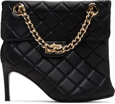 Maison MIHARA YASUHIRO Maison MIHARA YASUHIRO Black Quilted Bag Detail Pin Heel Short Boots