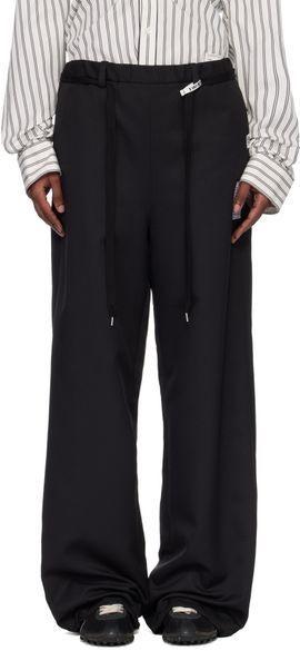 Maison MIHARA YASUHIRO Maison MIHARA YASUHIRO Black Wool-Like Easy Trousers
