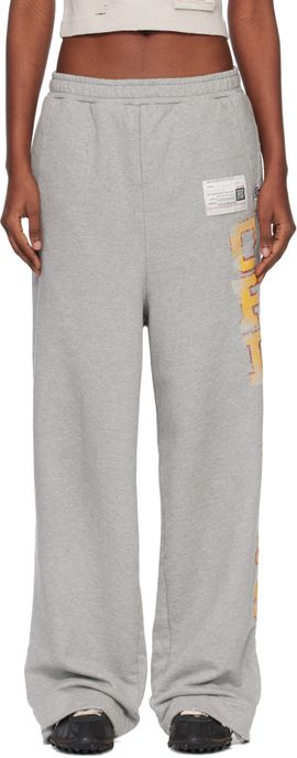 Maison MIHARA YASUHIRO Maison MIHARA YASUHIRO Gray College Print Sweatpants