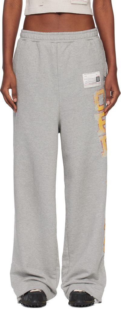 Maison MIHARA YASUHIRO Maison MIHARA YASUHIRO Gray College Print Sweatpants