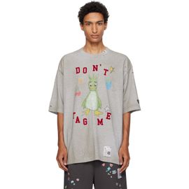 Maison MIHARA YASUHIRO Maison MIHARA YASUHIRO Gray Leon Doodle Printed T-shirt
