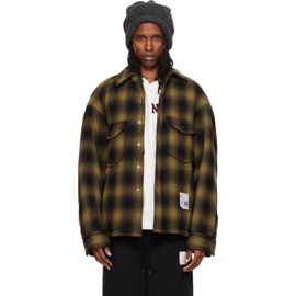 Maison MIHARA YASUHIRO Maison MIHARA YASUHIRO Khaki Check Puffer Shirt