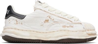 Maison MIHARA YASUHIRO Maison MIHARA YASUHIRO Off-White 'Blakey' OG Sole Ripped Overdye Canvas Sneakers