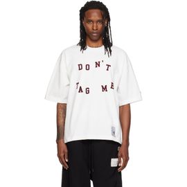 Maison MIHARA YASUHIRO Maison MIHARA YASUHIRO White 'Don't Tag Me' Flocky Print T-shirt