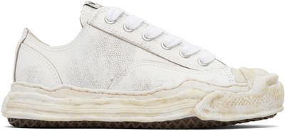 Maison MIHARA YASUHIRO Maison MIHARA YASUHIRO White 'Hank' OG Sole Shrink Leather Low-Top Sneakers