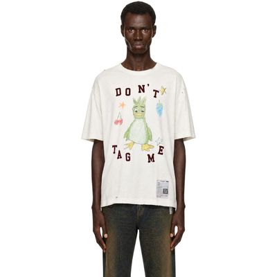 Maison MIHARA YASUHIRO Maison MIHARA YASUHIRO White Leon Doodle Printed T-shirt