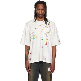 Maison MIHARA YASUHIRO Maison MIHARA YASUHIRO White Price Tag Sticker Printed T-shirt