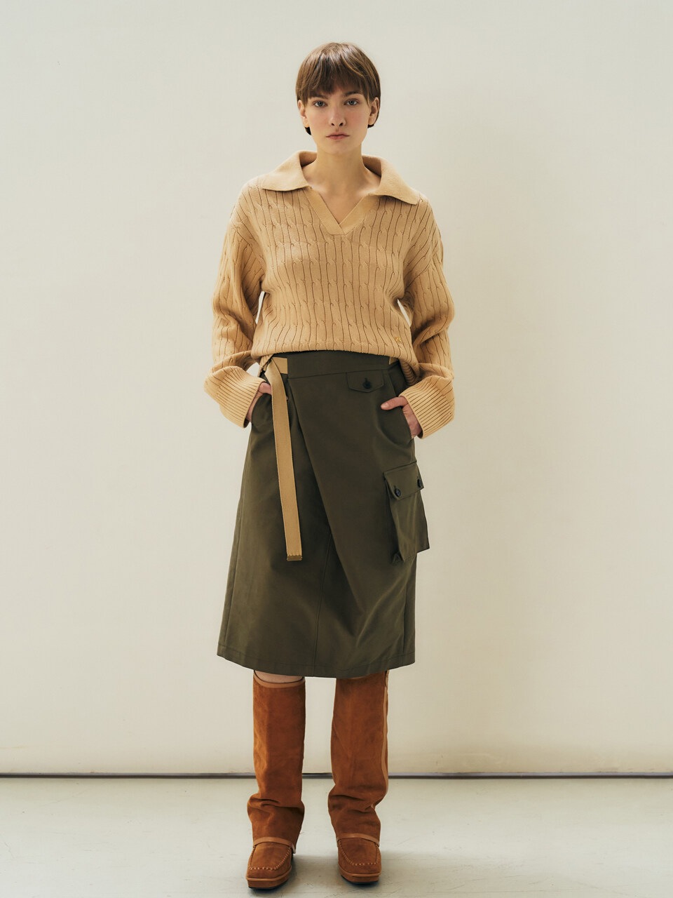 MAISONMARAIS Cargo Skirt - Khaki