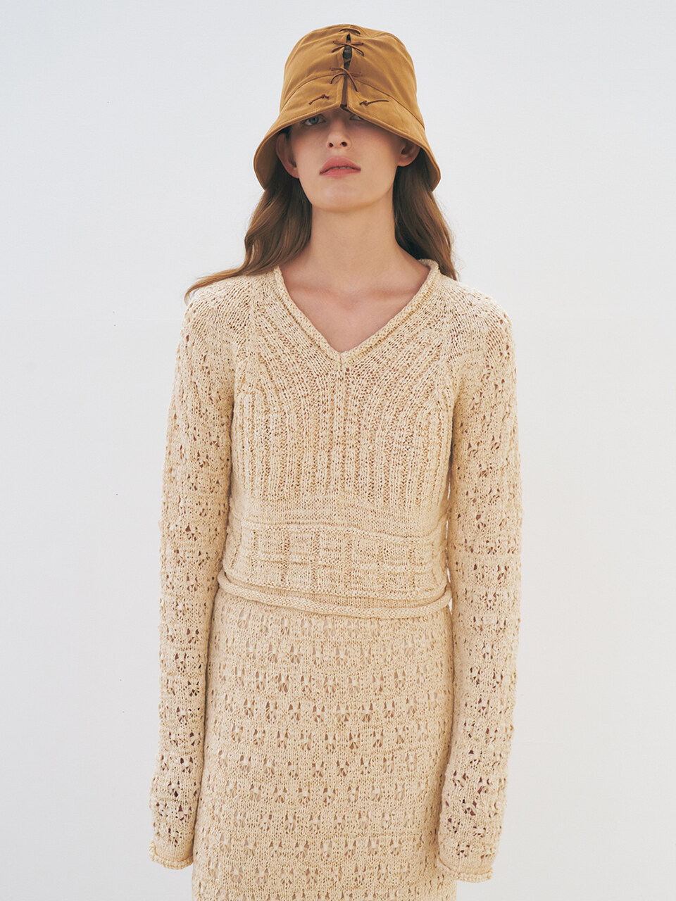 MAISONMARAIS Crochet Knit Top_Light Beige