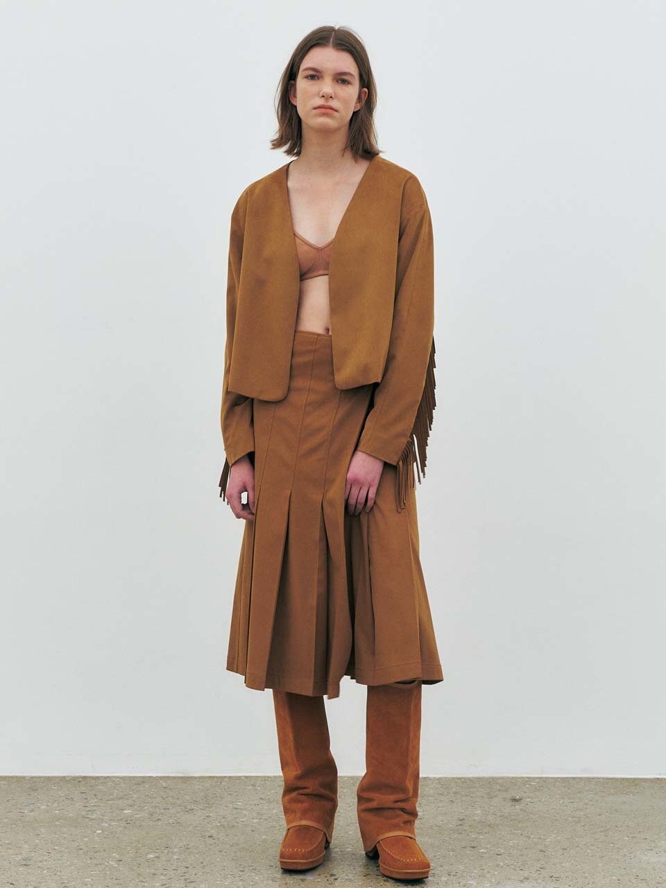 MAISONMARAIS Faux Suede Pleats (Tan)