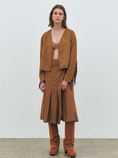 MAISONMARAIS Faux Suede Pleats (Tan)