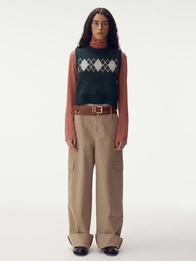 MAISONMARAIS Gabardine Cargo Pants_Beige