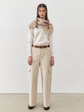 MAISONMARAIS Gabardine Cargo Pants_Light Beige