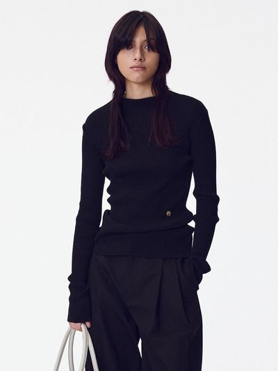 MAISONMARAIS High Neck Slim Sweater - Black