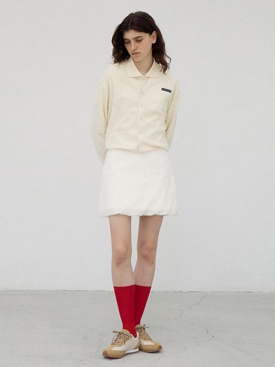 MAISONMARAIS Organza Balloon Double-Layered Shorts [Beige]