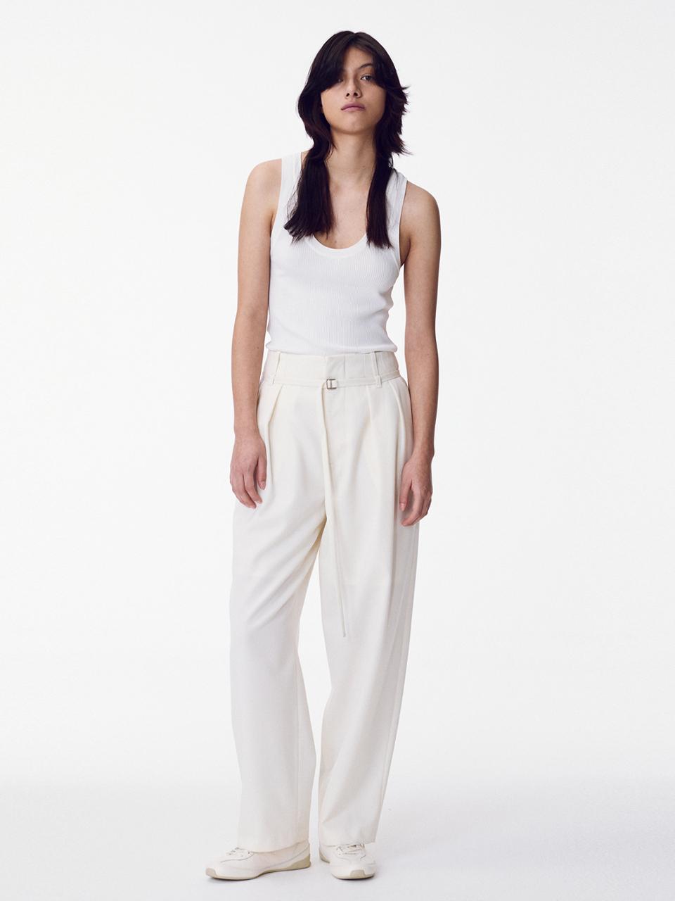 MAISONMARAIS Pleated Belted Slacks