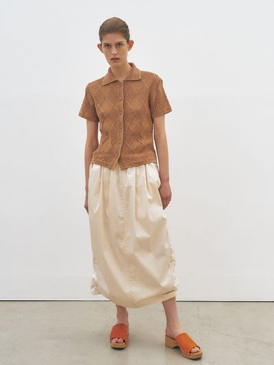 MAISONMARAIS Puckering Skirt_Light Beige