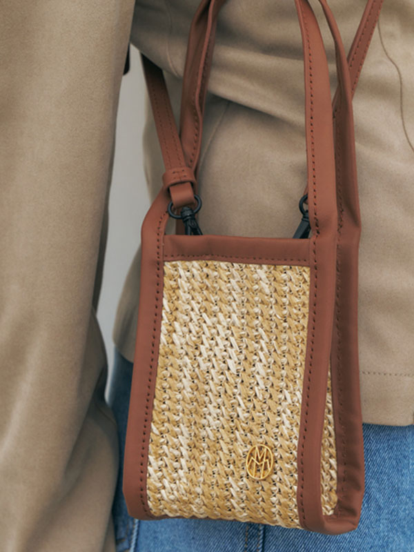 MAISONMARAIS Raphia Mini Cabas Bag_Brown