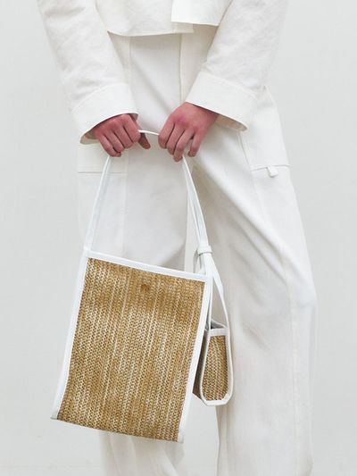 MAISONMARAIS Raphia Mini Cabas Bag_White