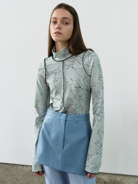 MAISONMARAIS Slanted Skirt (Dusty Blue)