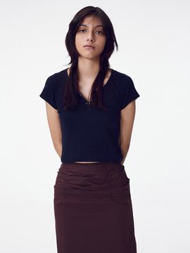 MAISONMARAIS Snapped Crop Top_Navy