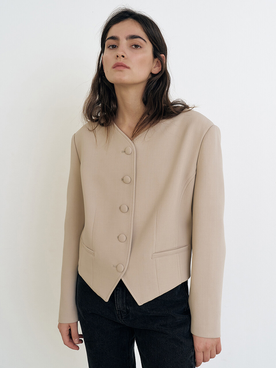 MAISONMARAIS Softies Wool Jacket [Khaki Beige]