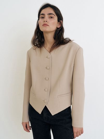 MAISONMARAIS Softies Wool Jacket [Khaki Beige]