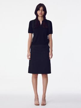 MAISONMARAIS Unbalanced Shirring Skirt_Black