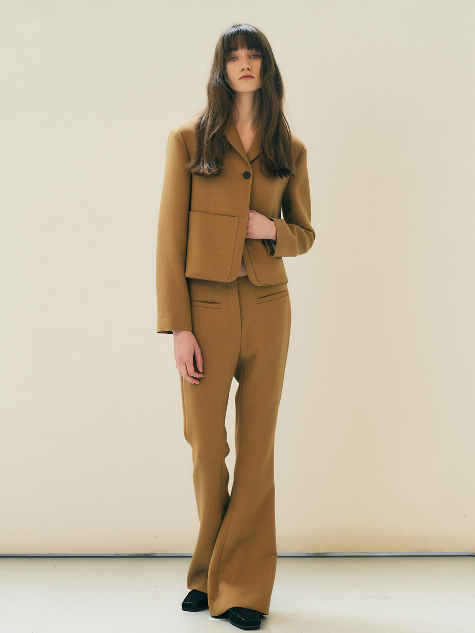 MAISONMARAIS Wool Blended Bell Trouser - Camel