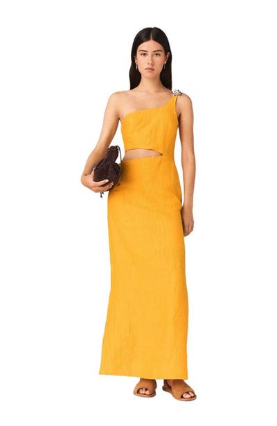 maje maje Asymmetrical Linen-Blend Dress