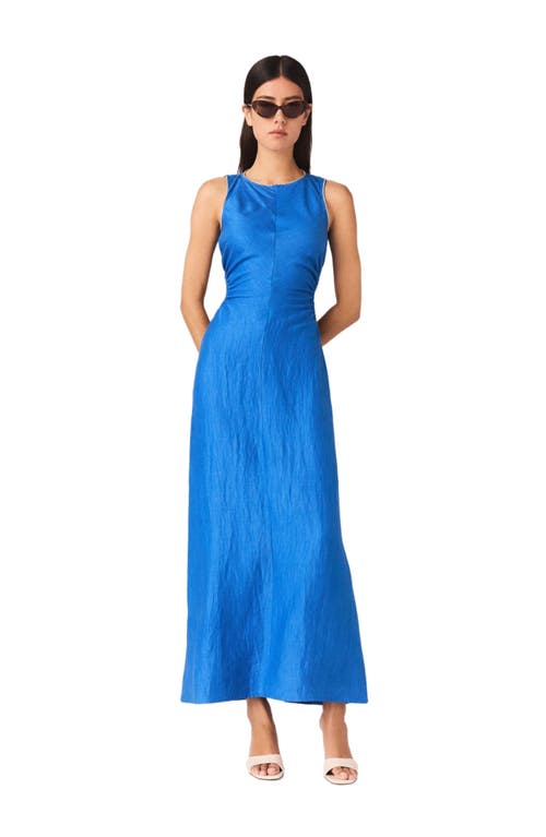 maje maje Backless Linen-Blend Midi Dress