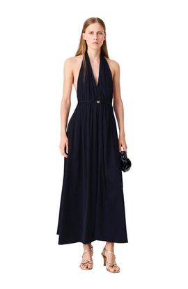maje maje Backless pleated maxi dress