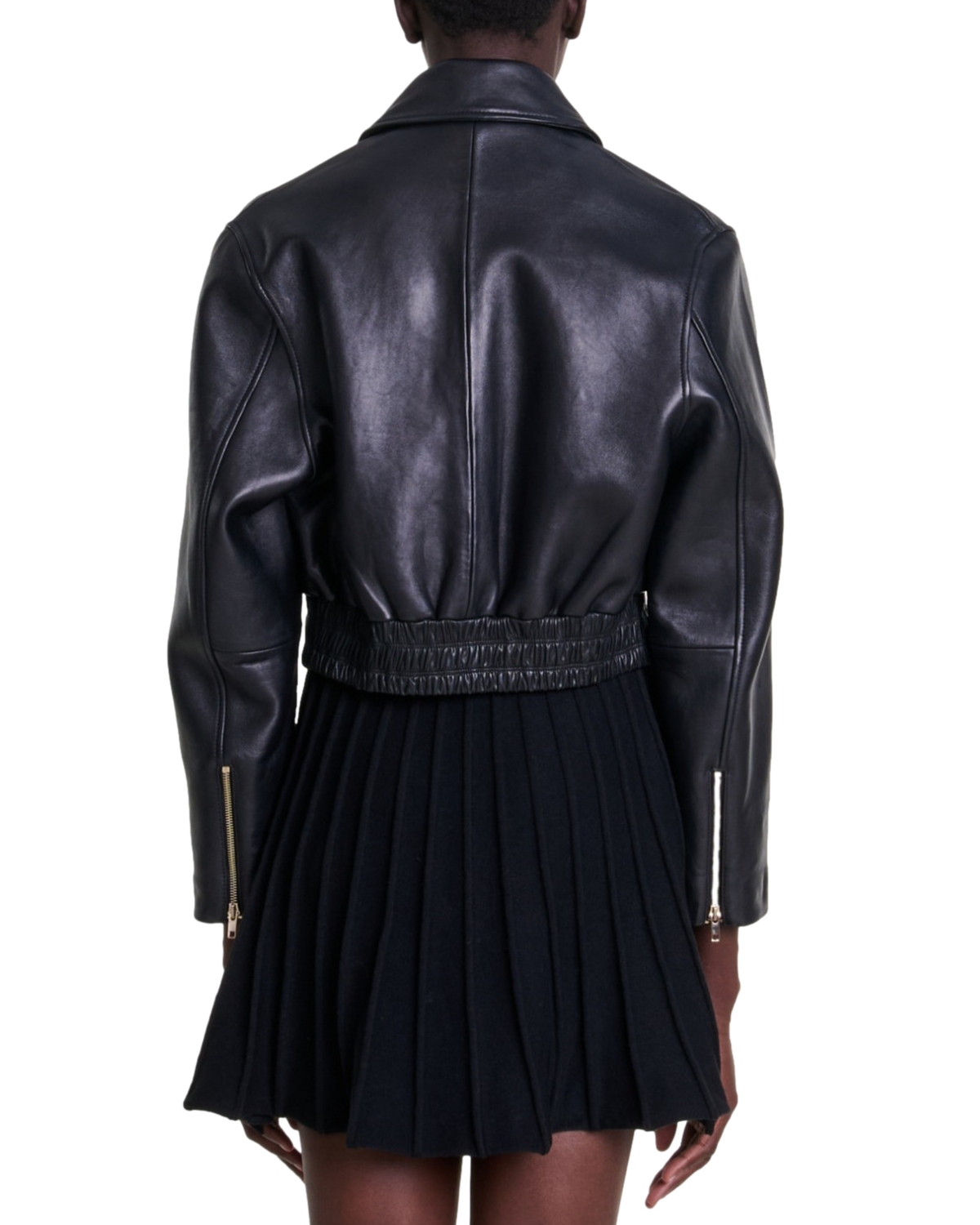 chinese dress ladies Maje Navy Blue Leather Long Sleeve Mini Sheath Dress  The Closet New York