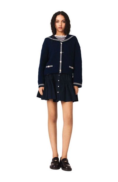 maje maje Boat neck cable-knit cardigan