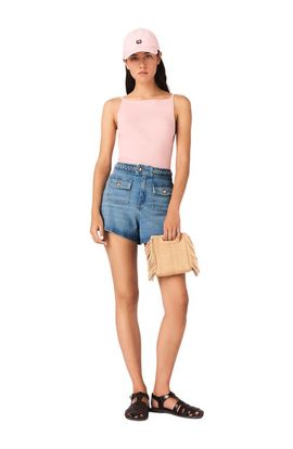 maje maje Braided denim shorts