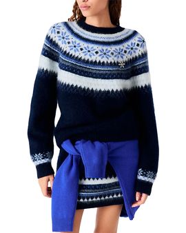 Maje Maje Brushed Wool Jacquard Fair Isle Sweater