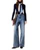 Maje Maje Buckle Tab High Rise Wide Leg Jeans in Blue - 2