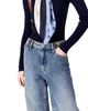 Maje Maje Buckle Tab High Rise Wide Leg Jeans in Blue - 5