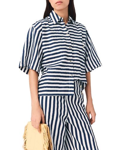 Maje Maje Calais Cropped Stripe Shirt