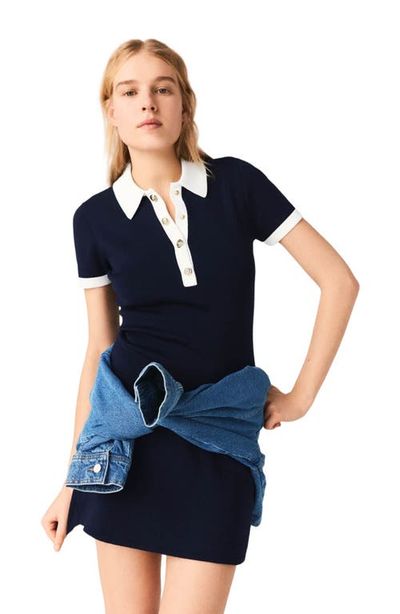 maje maje Contrast-trim polo dress