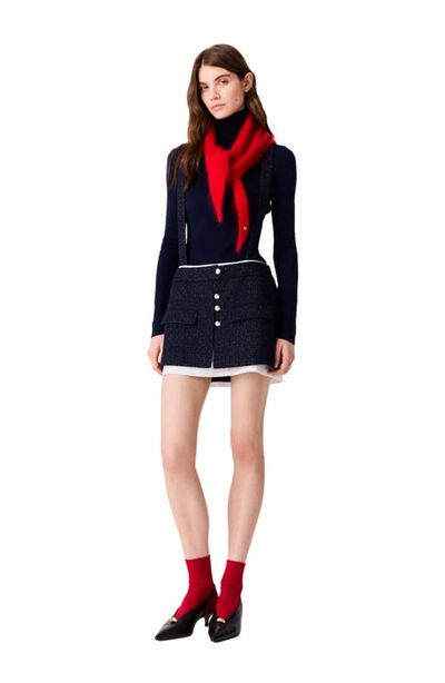 maje maje Contrast tweed shorts