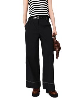 Maje Maje Cotton Trousers with Leather Belt